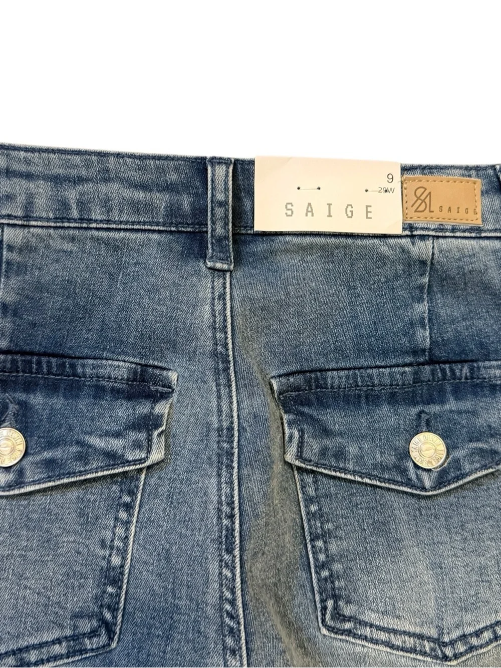 Saige Tummy Control Stretchy Wide Seam Detailed Jeans NWT Size 29